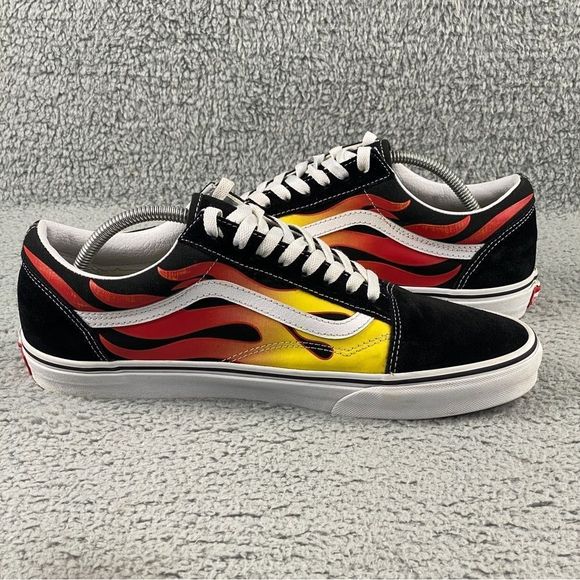 VANS FLAME OLD SKOOL SHOES MANS 11.5 PRINTS LACE UP MULTI COLOR SUEDE SNEAKERS - Picture 10 of 16
